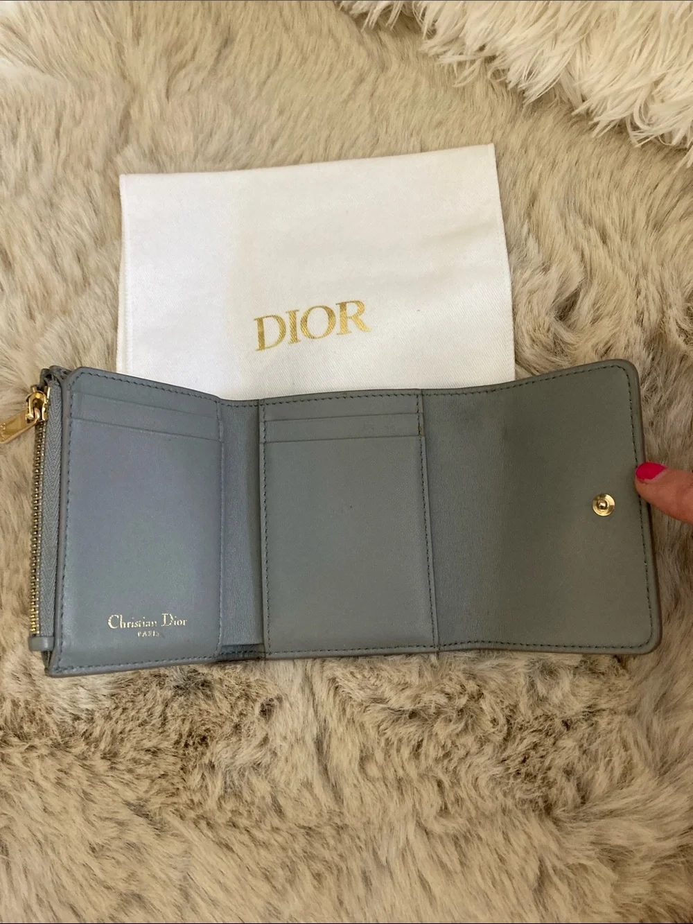 Dior Compact Wallet Grey